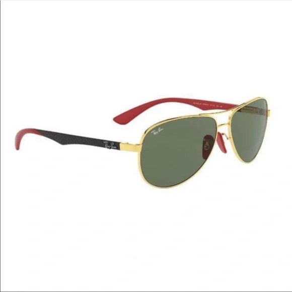 Brand new Ferrari Scuderia Aviator Unisex 8313 Polarized sunglass Gold/Green - Picture 4 of 8